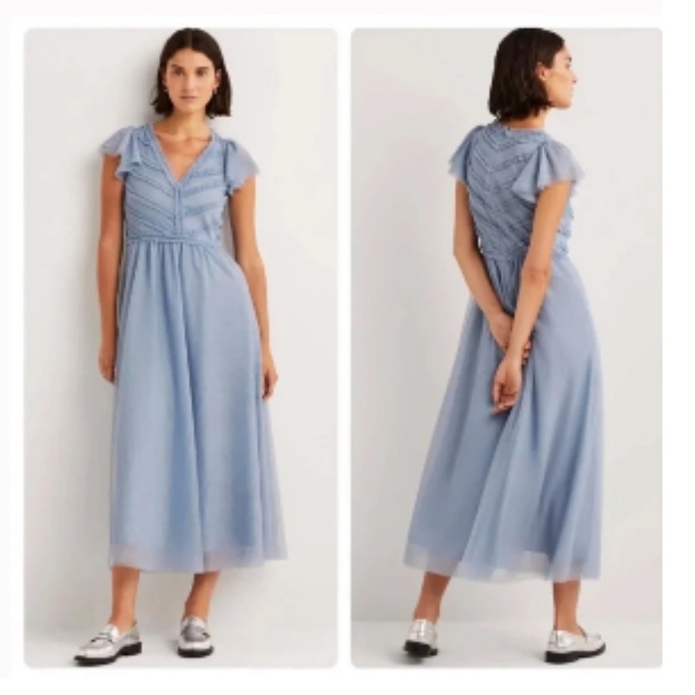 Blue Biden Tulle midi dress
